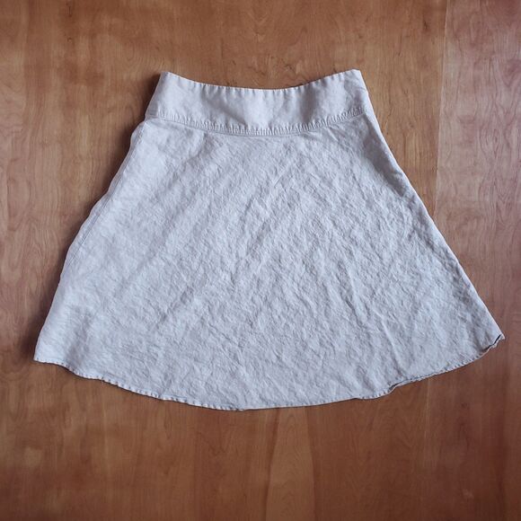 Merona 100% Linen Skirt 30 x 24 VTG Sz 8 Knee Length Y2K Minimalist 90s Neutral - Picture 2 of 9